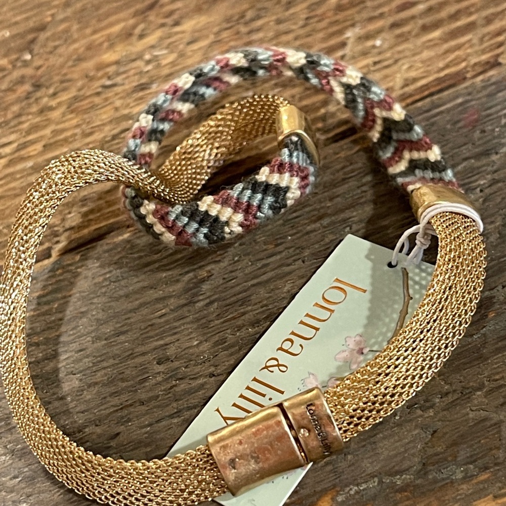 Gold mesh braid wrap bracelet